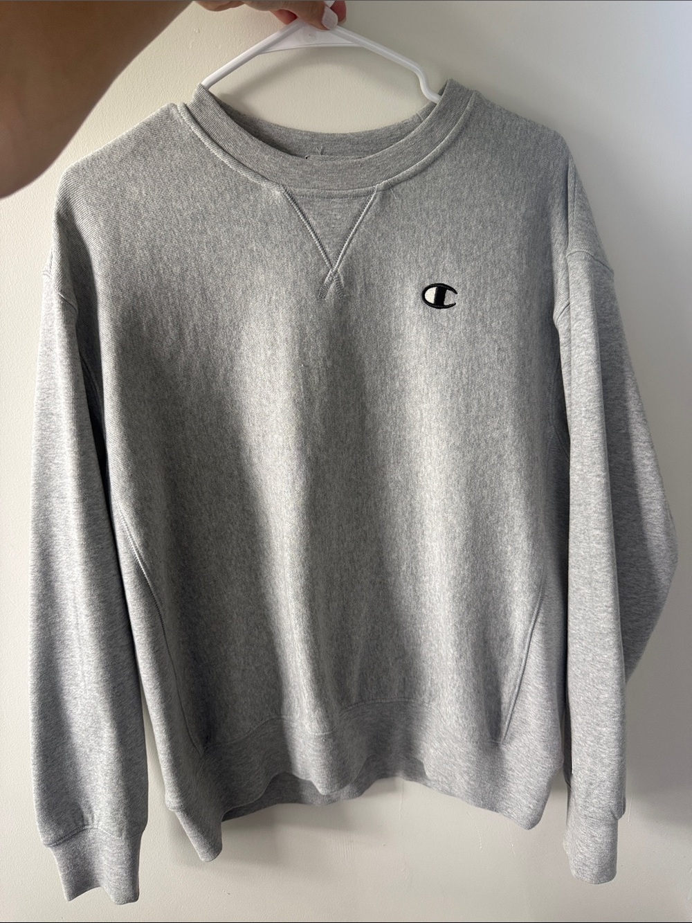 Champion Heather Gray Crewneck with Embroidered C Logo - Picture 1 of 1